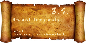Brassai Innocencia névjegykártya